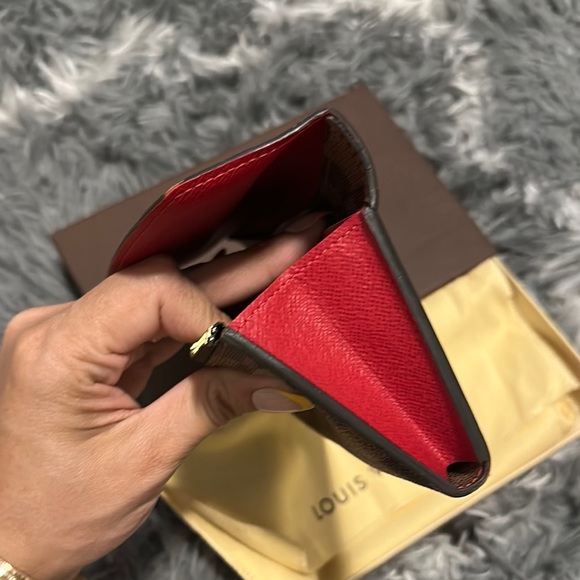 Louis Vuitton Damier Ebene Emilie Wallet Red Wallet - Picture 7 of 8
